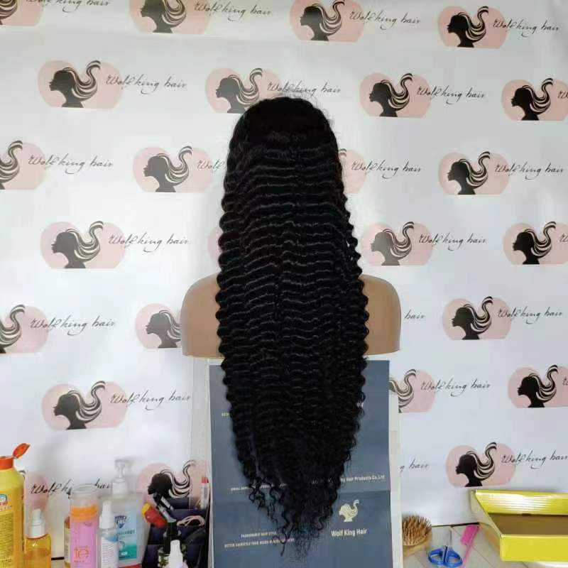 13*4 front lace wig  natural color deep wave 30"