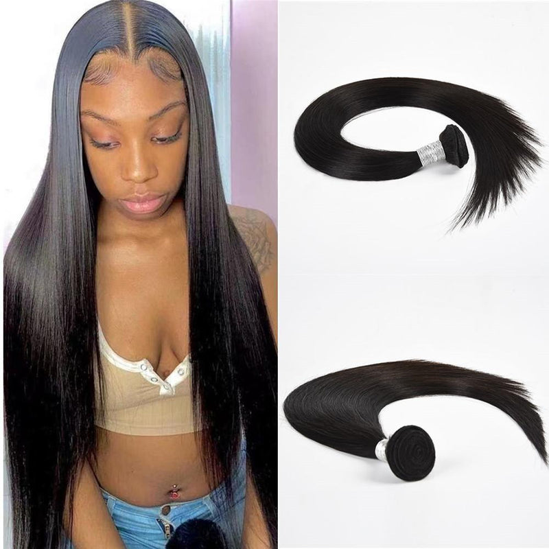 Wolf king straight wave 1 bundle natural color virgin human hair weft