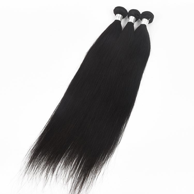 Wolf king straight wave 3 bundles natural color virgin human hair weft