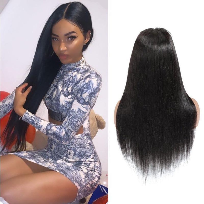 Wolf king straight wave Full lace wig 100% human hair natural color