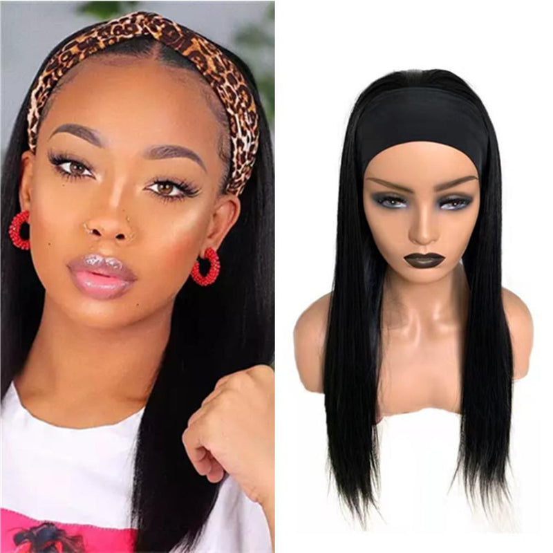 Wolf king straight wave Headband wig  100% human hair [without design band]