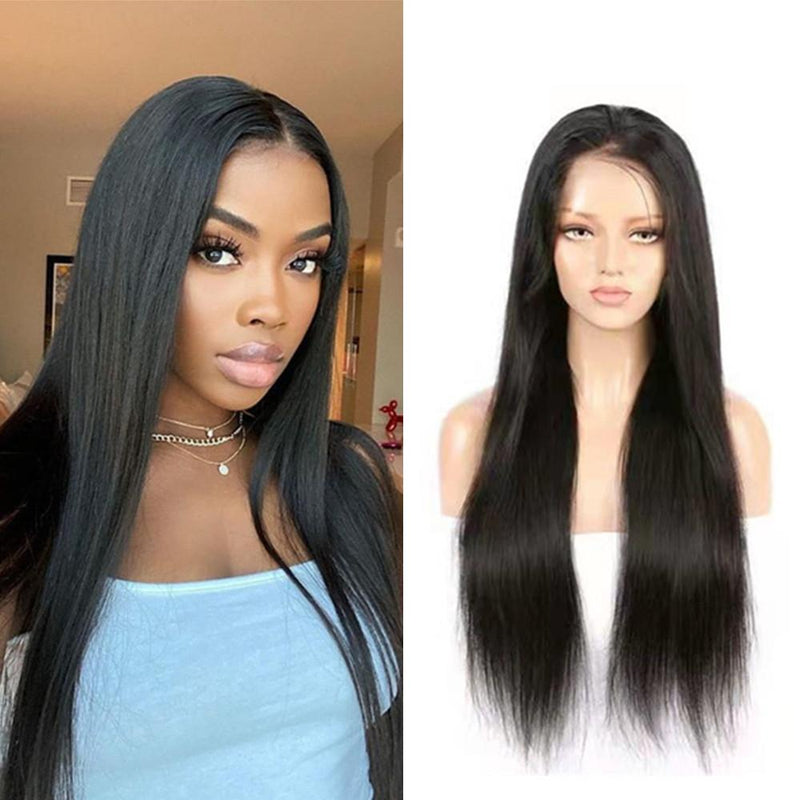 Wolf king Straight 13*6 front lace wig natural color 100% human hair