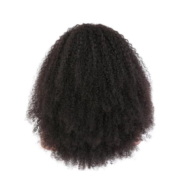 Wolf king kinky curly 4*4 HD transparent closure wig 100% human hair natural color