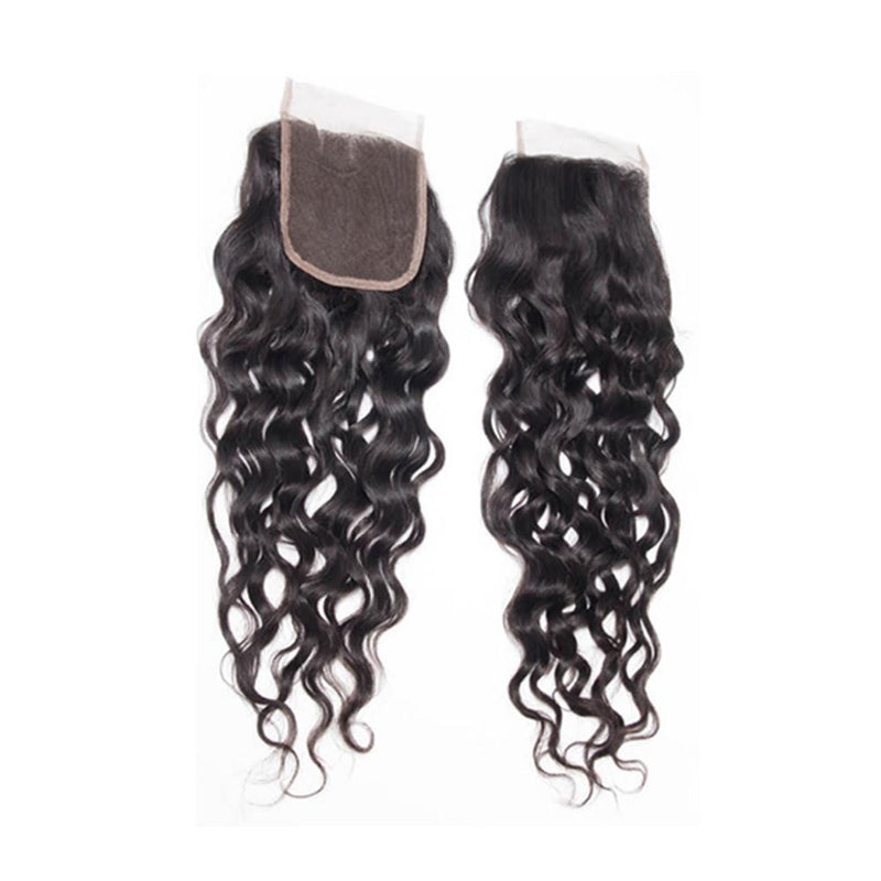 Wolf king natural wave 4*4 HD transparent lace closure