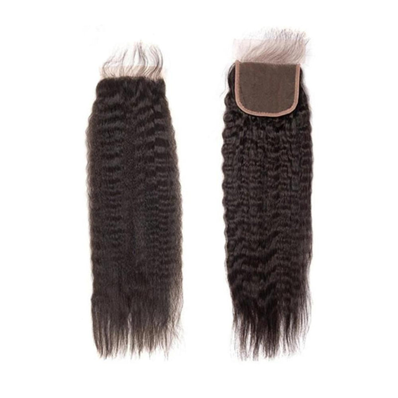 Wolf king kinky straight wave 4*4 HD transparent lace closure