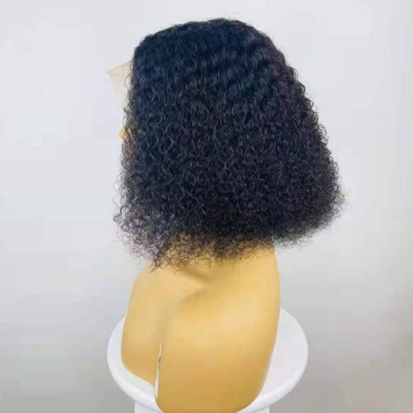 Wolf king kinky curly 5*5 HD transparent closure wig 100% human hair