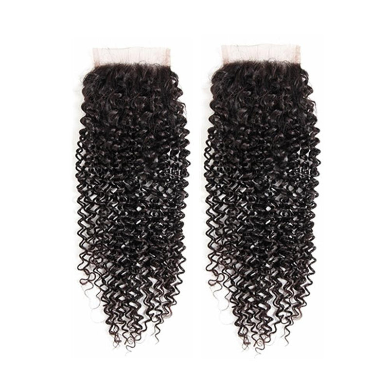 Wolf king kinky culry wave 4*4 HD transparent lace closure