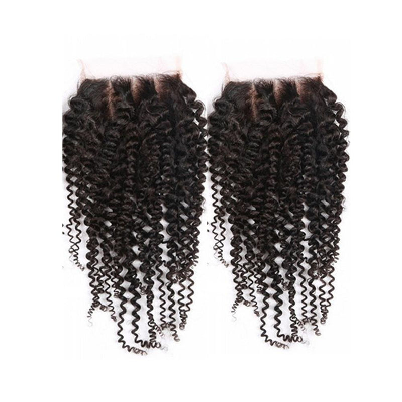 Wolf king kinky curly wave 5*5 HD transparent lace closure