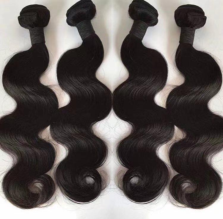 Wolf king body wave 4 bundles natural color virgin human hair weft