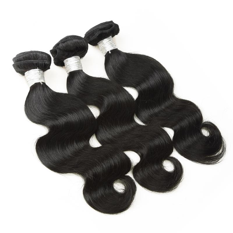 Wolf king body wave 3 bundles natural color virgin human hair weft