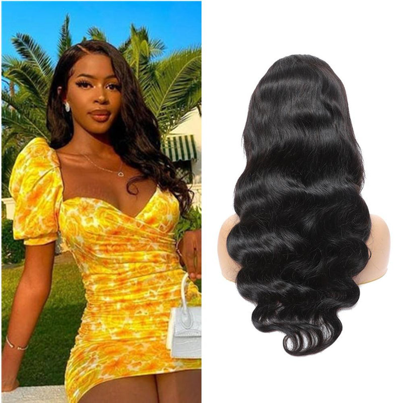 Wolf king body wave 5*5 HD transparent closure wig 100% human hair