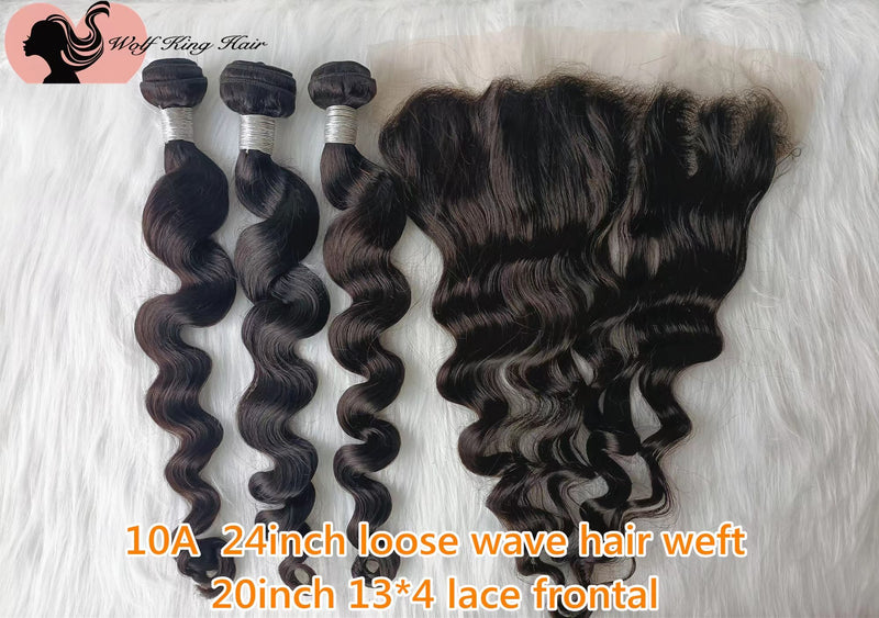 Wolf king 100% human hair natural color hot selling 3+1  deals