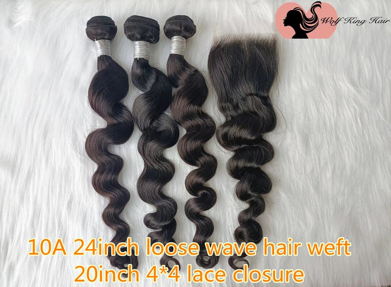 Wolf king 100% human hair natural color hot selling 3+1  deals