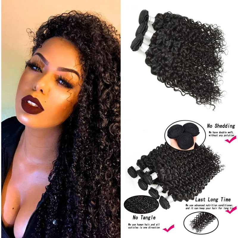 Wolf king curly 1 bundle natural color virgin human hair weft