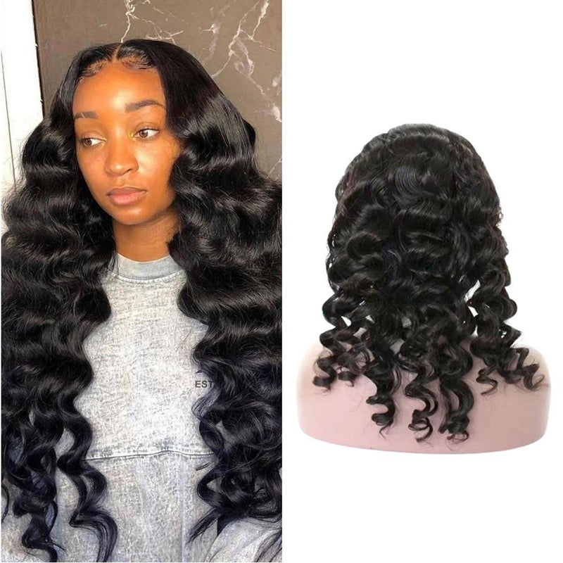 Wolf king loose wave Full lace wig 100% human hair natural color