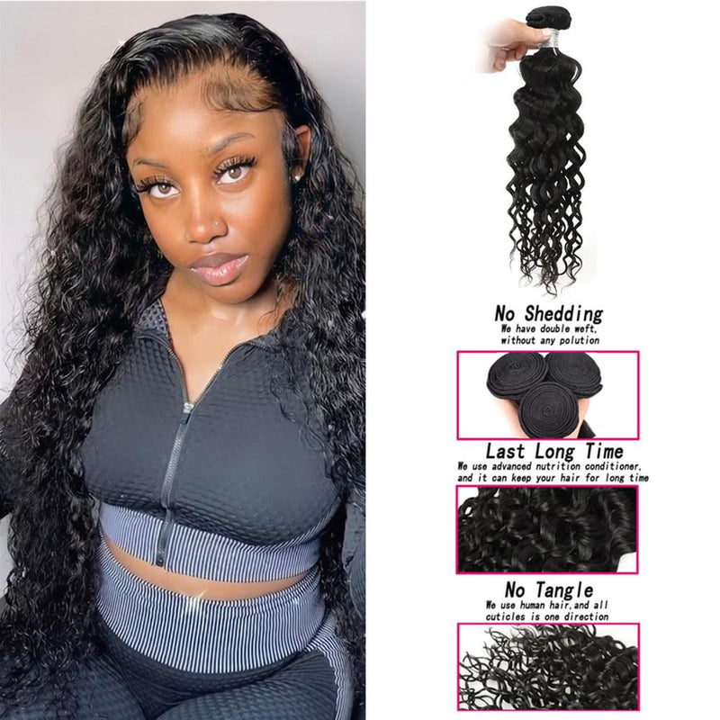 Wolf king natural wave 1 bundle natural color virgin human hair weft