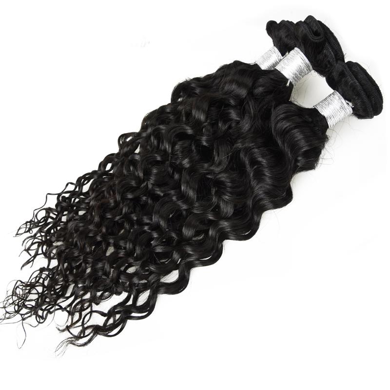 Wolf king natural wave 3 bundles natural color virgin human hair weft