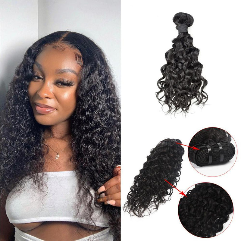 Wolf king water wave 1 bundle natural color virgin human hair weft