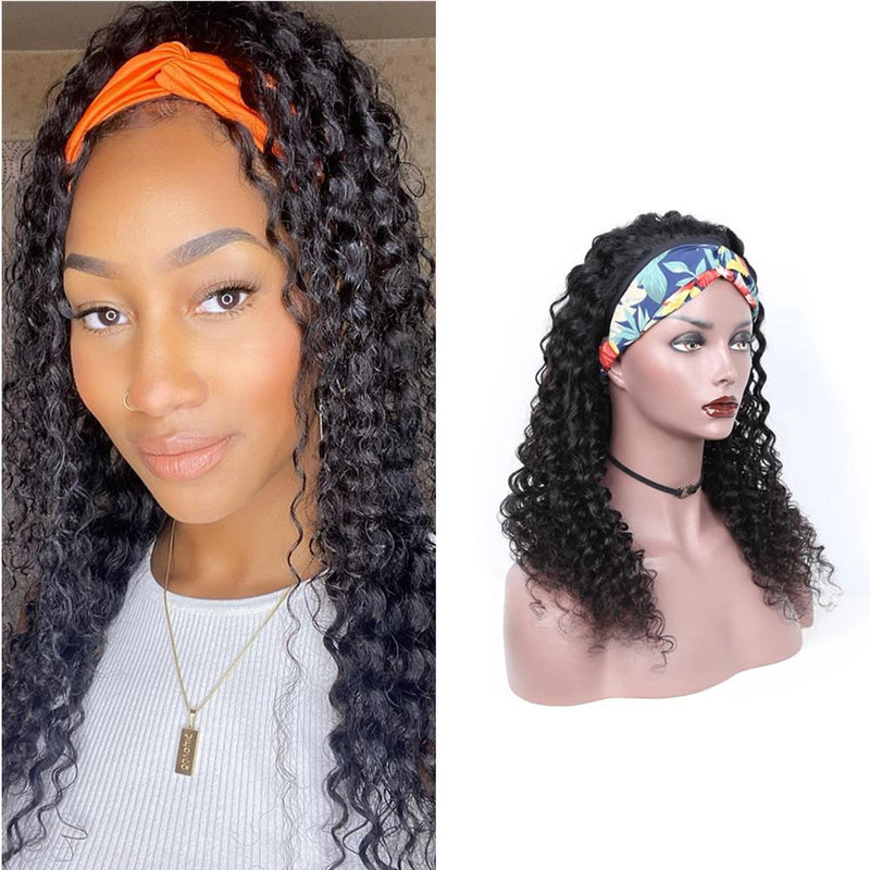 Wolf king water wave Headband wig 100% human hair [without design band]