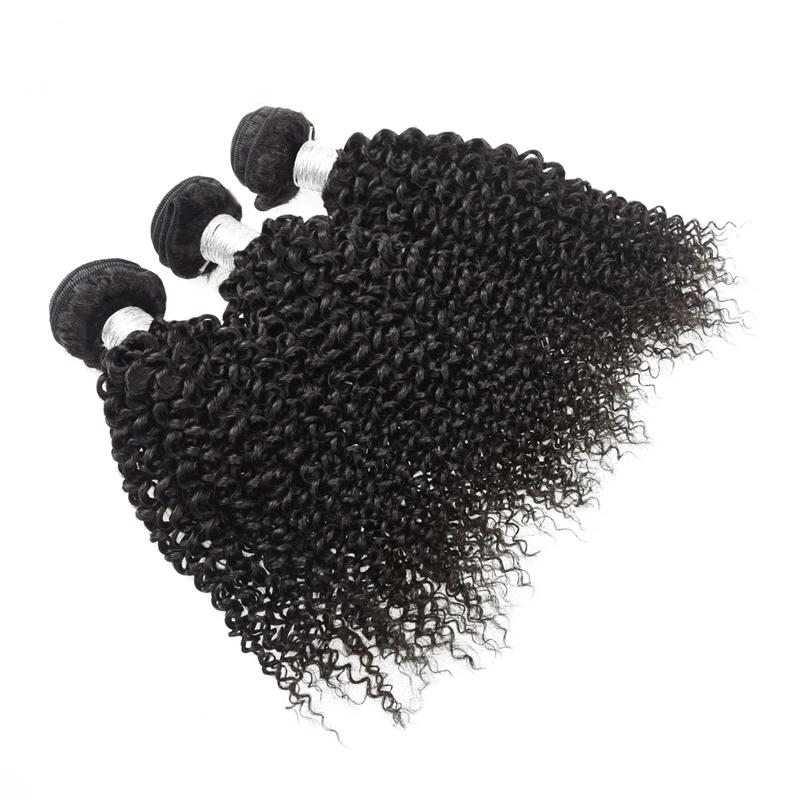 Wolf king kinky curly wave 4 bundles natural color virgin human hair weft